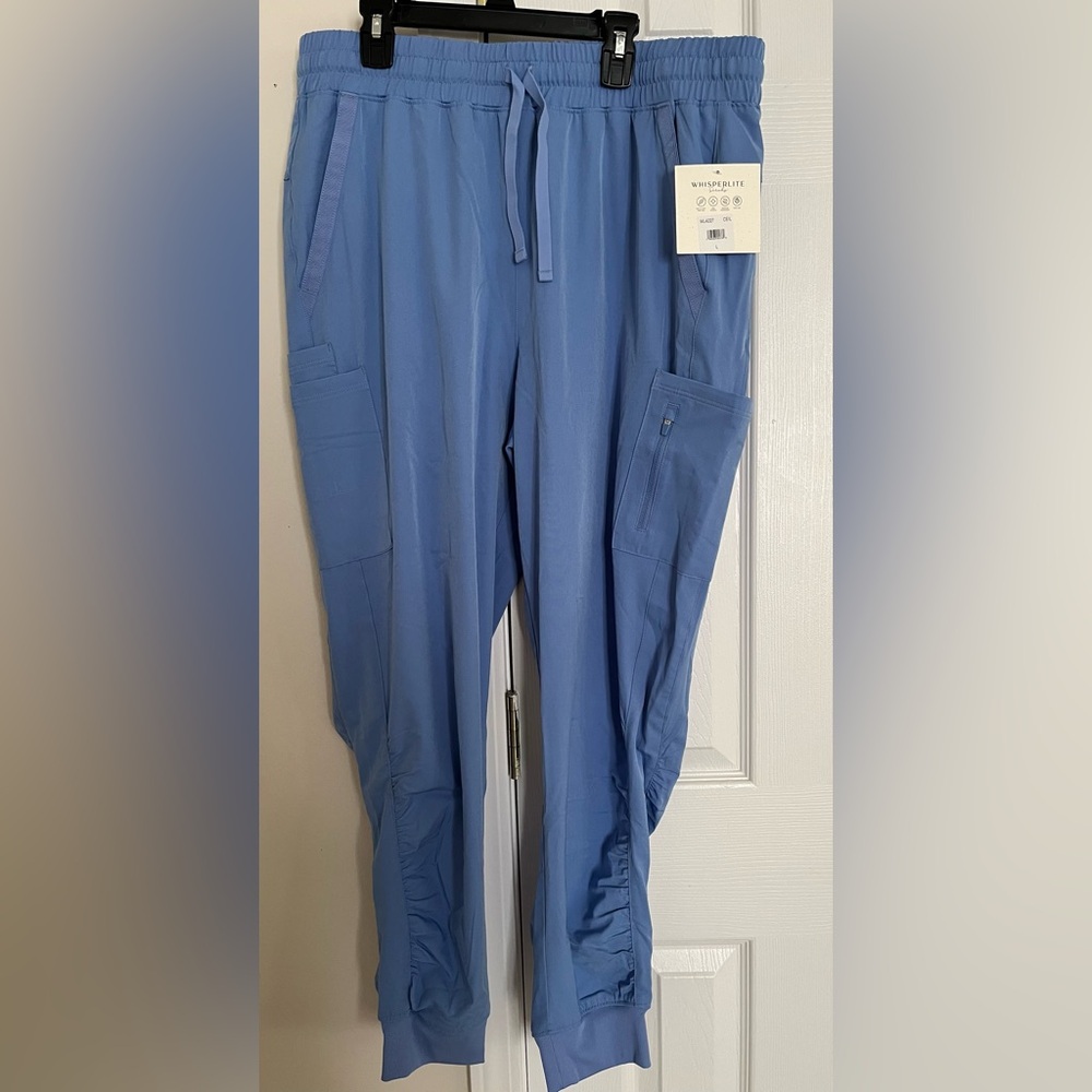 Whisperlite light blue scrub jogger pants. Size large. NWT